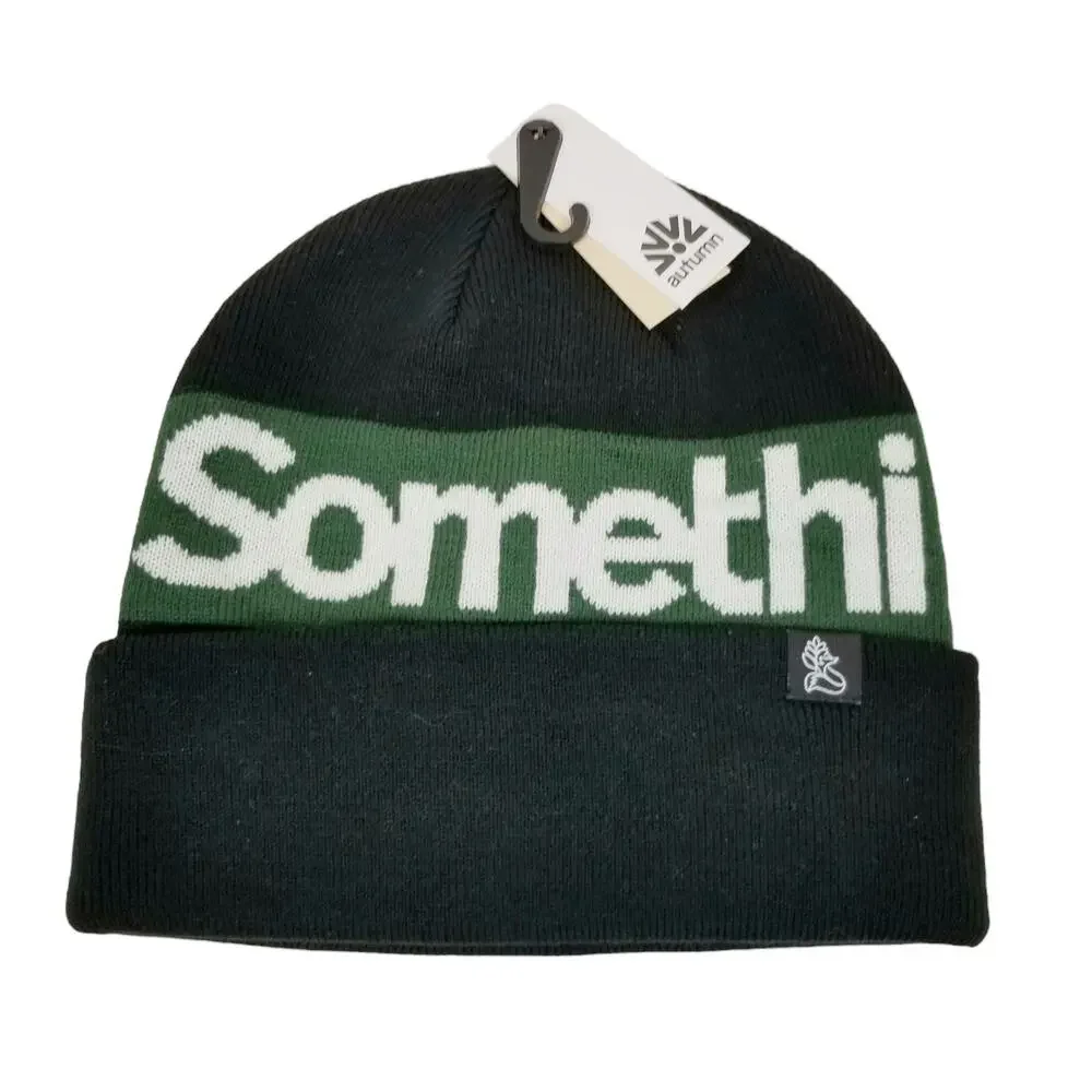 Autumn Something Clever NWT Knit Beanie Hat Green Black